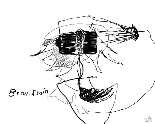 Brain drain – Kerstin Müller Zeichnung